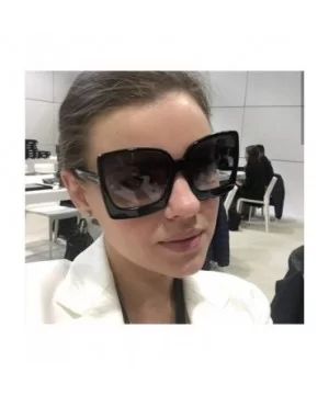 Oversize Leopard Print Square Sunglasses For Women Vintage Retro Sun Galsses Men Luxury Brand - C7 - CC197ZLNLML $7.00 Square