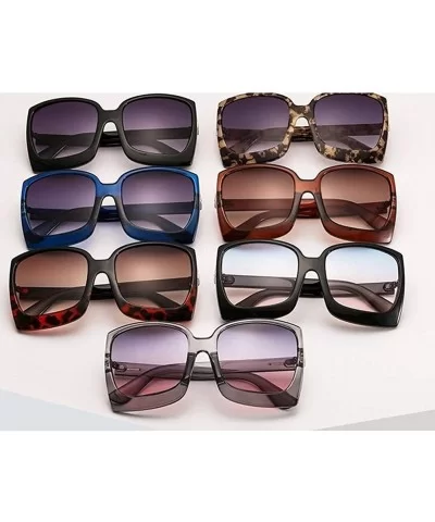 Oversize Leopard Print Square Sunglasses For Women Vintage Retro Sun Galsses Men Luxury Brand - C7 - CC197ZLNLML $7.00 Square