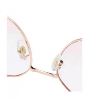 Womens Girls Cute Metal Round Gradient Pink Peach UV Protection Sunglasses for Women Gold - Gold - CQ18WTMLYNO $14.84 Round