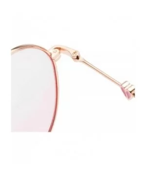 Womens Girls Cute Metal Round Gradient Pink Peach UV Protection Sunglasses for Women Gold - Gold - CQ18WTMLYNO $14.84 Round