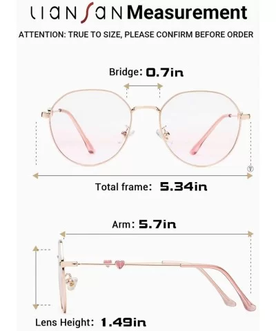 Womens Girls Cute Metal Round Gradient Pink Peach UV Protection Sunglasses for Women Gold - Gold - CQ18WTMLYNO $14.84 Round