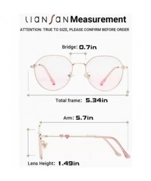 Womens Girls Cute Metal Round Gradient Pink Peach UV Protection Sunglasses for Women Gold - Gold - CQ18WTMLYNO $14.84 Round