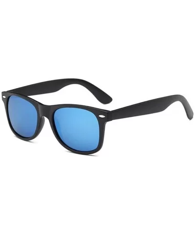 New Cat Eye Polarized Sunglasses Men Women Fashion Square Design Vintage Shades - Matt Black/Blue - CL1987LZDXN $6.94 Cat Eye