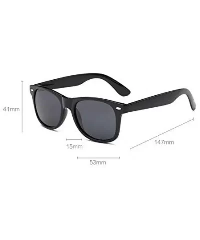 New Cat Eye Polarized Sunglasses Men Women Fashion Square Design Vintage Shades - Matt Black/Blue - CL1987LZDXN $6.94 Cat Eye