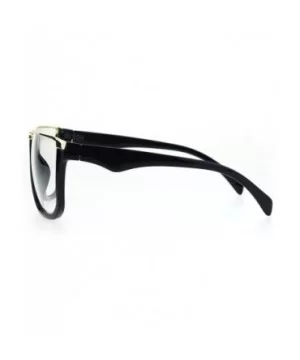 Clear Lens Glasses Unisex Fashion Oversized Square Metal Top Frame - Gold Black - C2184RIUR6T $7.92 Square