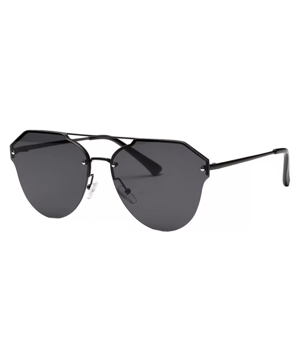 Metal Edge Frame UV Glasses Sunglasses Men Women Retro Vintage Glasses (Gray) - Gray - CV18E4UUD3R $8.35 Aviator