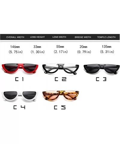 Small Cat Eye Women Sunglasses-Semi Rimeless Shade Glasses-Retro Goggles - C - CG1905Y6E4R $32.53 Oval