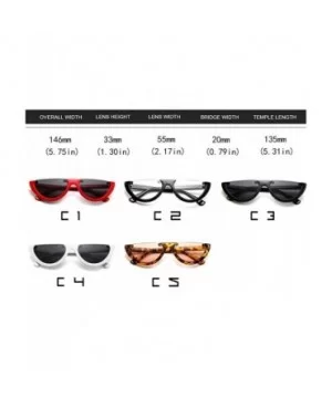 Small Cat Eye Women Sunglasses-Semi Rimeless Shade Glasses-Retro Goggles - C - CG1905Y6E4R $32.53 Oval