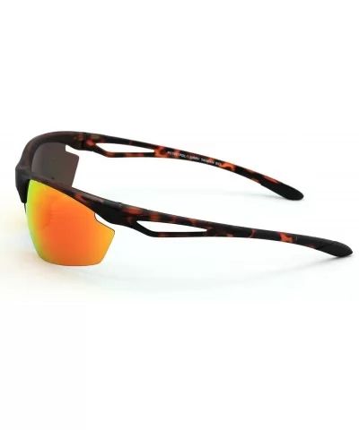 Polarized Sports Wrap Around Sunglasses Perfect for Fishing Cycling - Tortoise - C1125BYP529 $10.84 Wrap