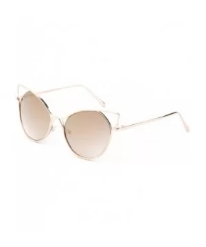 Kyra Oversized Round Loop Design Hoops Fashion Sunglasses for Women - Gold/Brown - CD182H0ISX7 $8.39 Oversized