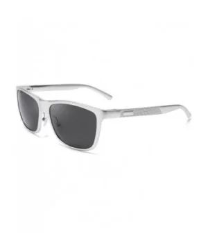 Classic Polarized Sunglasses Mens Great Design TAC Lenses B2426 - Sliver/Black Lens - CS18DUIMCD4 $12.95 Rectangular