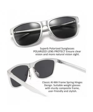 Classic Polarized Sunglasses Mens Great Design TAC Lenses B2426 - Sliver/Black Lens - CS18DUIMCD4 $12.95 Rectangular