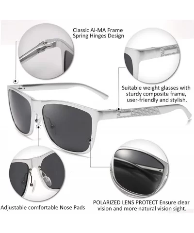 Classic Polarized Sunglasses Mens Great Design TAC Lenses B2426 - Sliver/Black Lens - CS18DUIMCD4 $12.95 Rectangular