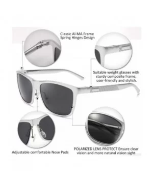 Classic Polarized Sunglasses Mens Great Design TAC Lenses B2426 - Sliver/Black Lens - CS18DUIMCD4 $12.95 Rectangular