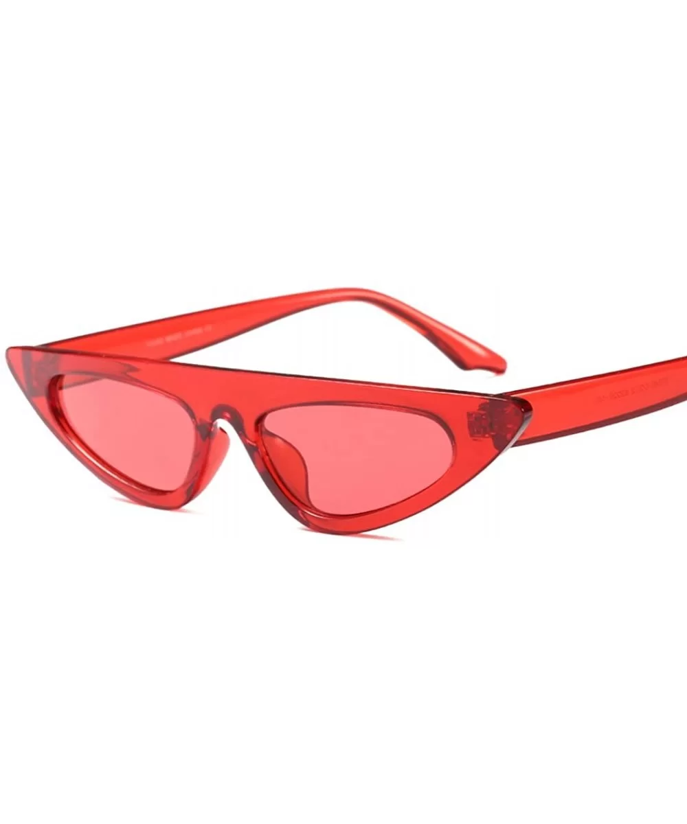 Cat Eye Sunglasses Women Vintage Retro Small Sun Glasses High Fashion Design - Clear Red - CF18D8228N9 $8.03 Cat Eye