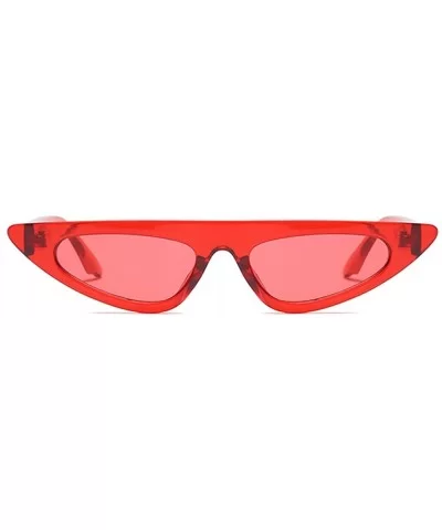 Cat Eye Sunglasses Women Vintage Retro Small Sun Glasses High Fashion Design - Clear Red - CF18D8228N9 $8.03 Cat Eye