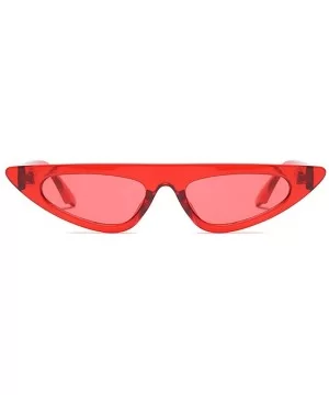 Cat Eye Sunglasses Women Vintage Retro Small Sun Glasses High Fashion Design - Clear Red - CF18D8228N9 $8.03 Cat Eye