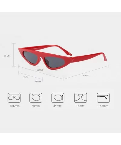 Cat Eye Sunglasses Women Vintage Retro Small Sun Glasses High Fashion Design - Clear Red - CF18D8228N9 $8.03 Cat Eye