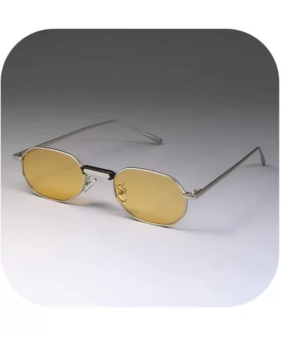 49011 Steam Punk Sunglasses Metal Small Men Women Fashion Shades UV400 Vintage Glasses - Silver Yellow - CN19854697C $16.59 G...