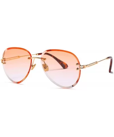 Fashion Men's and Women's Round Resin Lenses Oversized Sunglasses UV400 - Orange - C618NO7TE0R $9.29 Oversized