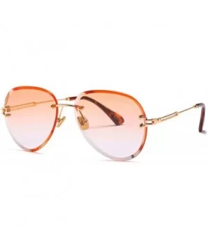 Fashion Men's and Women's Round Resin Lenses Oversized Sunglasses UV400 - Orange - C618NO7TE0R $9.29 Oversized