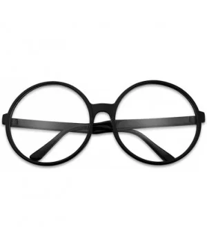 Round Oversized Clear Lens Novelty Jumbo Glasses - Unisex - Black Frame - Clear Lens - CD196U9KGR2 $16.03 Round