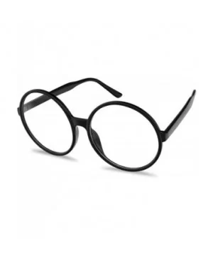 Round Oversized Clear Lens Novelty Jumbo Glasses - Unisex - Black Frame - Clear Lens - CD196U9KGR2 $16.03 Round