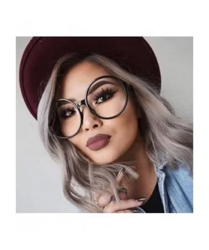 Round Oversized Clear Lens Novelty Jumbo Glasses - Unisex - Black Frame - Clear Lens - CD196U9KGR2 $16.03 Round