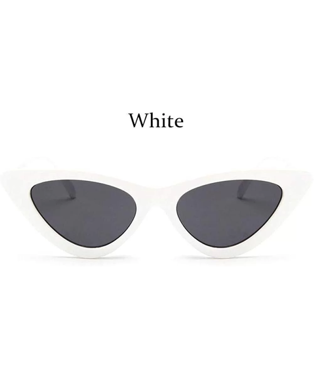 2019 Cat Eye Fashion Sunglasses Women Fashion Vintage Small Glasses Woman Black - White - C718Y2OMZQK $6.09 Aviator