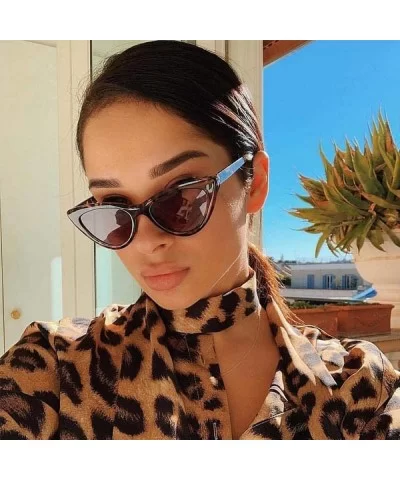 2019 Cat Eye Fashion Sunglasses Women Fashion Vintage Small Glasses Woman Black - White - C718Y2OMZQK $6.09 Aviator