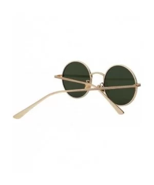 Unisex Men UV400 Round Retro Vintage Sunglasses Women Fashion Glasses Eyeglasses - Gold F Green - CD18C8ONLR8 $8.13 Round