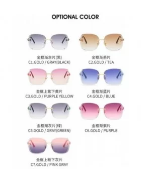 Frameless Diamond Sunglasses Square Women Sun Glasses Vintage Alloy Frame UV400 Eyeglasses - Pink&gray - CN1925IRXAN $9.12 Sq...