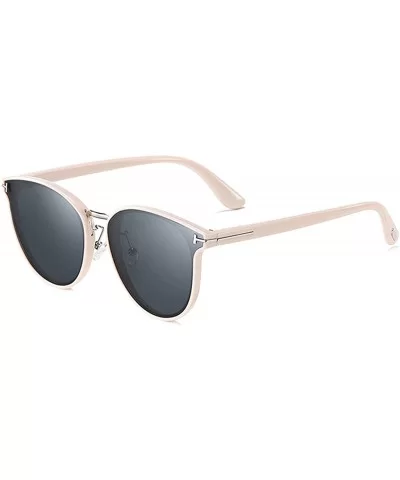 Polarized Oversized Sunglasses for Women-Round Classic Fashion UV400 Protection 8053 - White - C9195NIM3TZ $7.49 Oversized