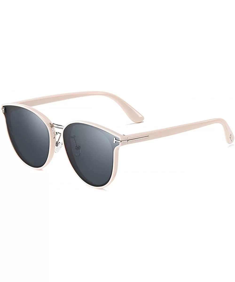 Polarized Oversized Sunglasses for Women-Round Classic Fashion UV400 Protection 8053 - White - C9195NIM3TZ $7.49 Oversized