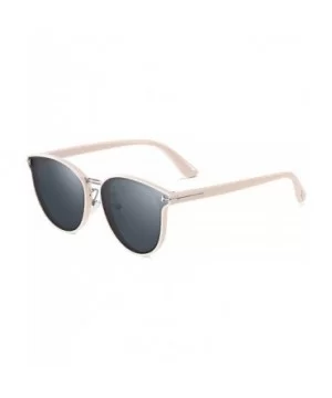 Polarized Oversized Sunglasses for Women-Round Classic Fashion UV400 Protection 8053 - White - C9195NIM3TZ $7.49 Oversized