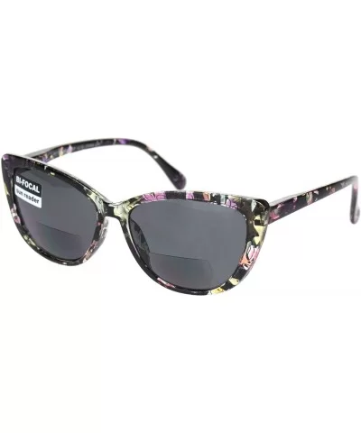 Womens Bi-focal Gothic Cat Eye Reading Sunglasses - Flower - CJ18O8XGN4C $9.62 Cat Eye