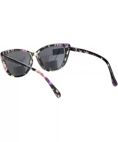 Womens Bi-focal Gothic Cat Eye Reading Sunglasses - Flower - CJ18O8XGN4C $9.62 Cat Eye