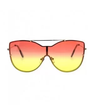 Womens Rimless Butterfly Oversize Diva Metal Rim Sunglasses - Orange Yellow - CC1864WT6O7 $10.34 Rimless