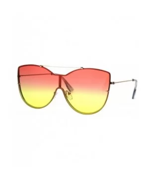 Womens Rimless Butterfly Oversize Diva Metal Rim Sunglasses - Orange Yellow - CC1864WT6O7 $10.34 Rimless