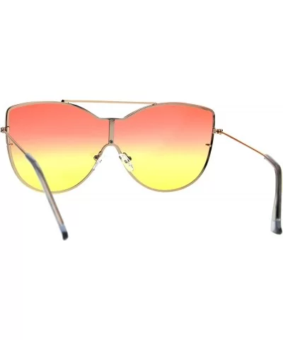 Womens Rimless Butterfly Oversize Diva Metal Rim Sunglasses - Orange Yellow - CC1864WT6O7 $10.34 Rimless