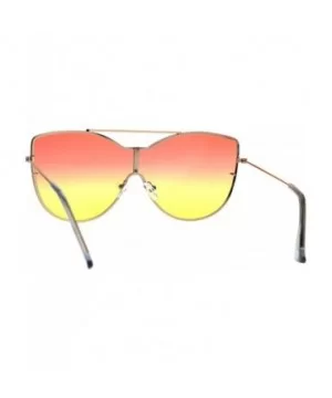 Womens Rimless Butterfly Oversize Diva Metal Rim Sunglasses - Orange Yellow - CC1864WT6O7 $10.34 Rimless