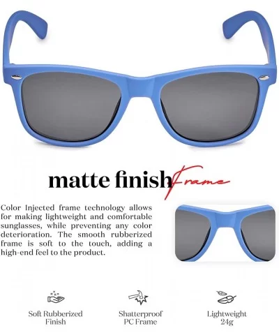 Classic Polarized Sunglasses - Matte Egyptian Blue - Smoke - C31960SUOC6 $6.45 Rectangular