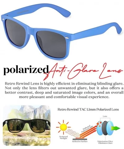 Classic Polarized Sunglasses - Matte Egyptian Blue - Smoke - C31960SUOC6 $6.45 Rectangular