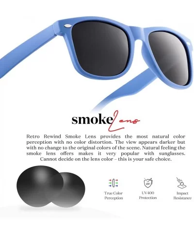 Classic Polarized Sunglasses - Matte Egyptian Blue - Smoke - C31960SUOC6 $6.45 Rectangular