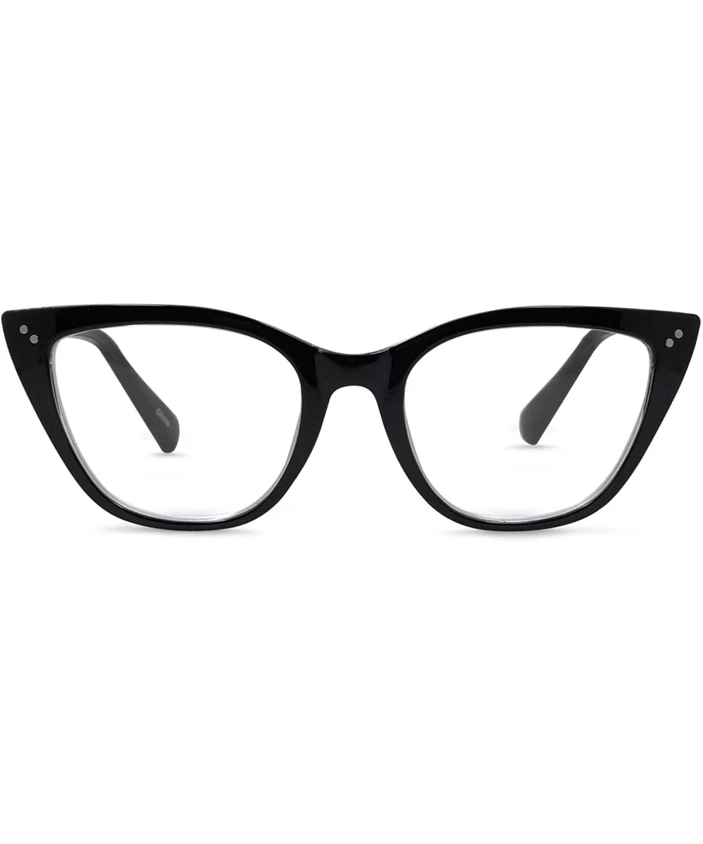 Stylish Large Cateye Blue Light Blocking Glasses for Women - Black - CU18W5H0ORY $20.00 Cat Eye