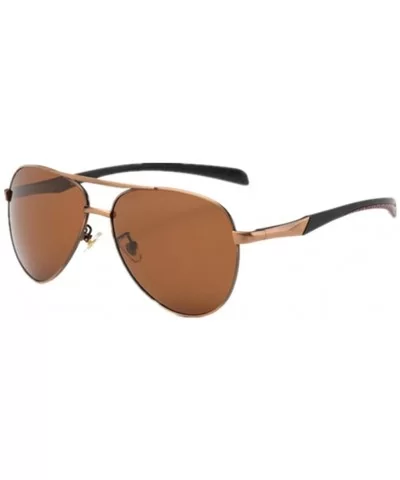 Men Driving Coating UV400 Mirror Polarized Sunglasses Sports Sun Glasses Eyewear - Brown - CI17YTIKIZ5 $7.76 Aviator