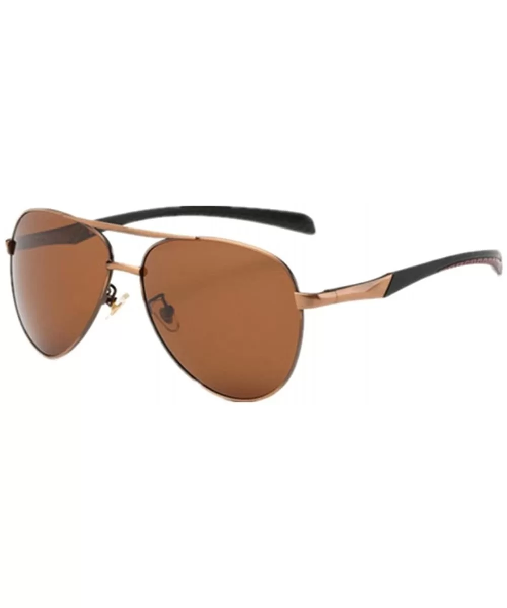 Men Driving Coating UV400 Mirror Polarized Sunglasses Sports Sun Glasses Eyewear - Brown - CI17YTIKIZ5 $7.76 Aviator