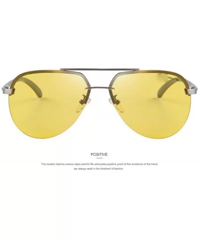 Men 100% Polarized Aluminum Alloy Frame Sunglasses Fashion Mens C01 Black - C07 Gray Yellow - CF18XE0TR3L $12.70 Aviator