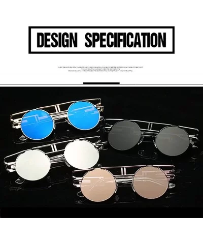 Retro Steampunk Sunglasses Metal Frame Wrap Vintage Glasses Mirror Lens Rock Style Round Shades - Gold Black - CI189TKLNL7 $7...