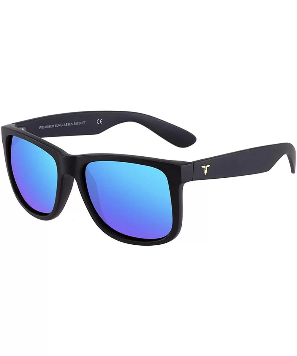 Polarized TR90 unbroken Sunglasses for Men 54mm Classic Eyewear Shade tl6001 - Black Frame/Revo Blue Lens - C6184HXDU8M $10.7...